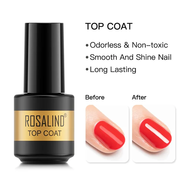 ROSALIND 7ML Nail Gel Polish Hybrid Varnishes All For Manicure Nails Art Base Top Coat UV Lamp Vernis Semi Permanent Varnishes RARTOP