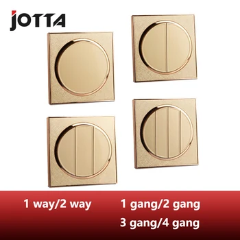 

Luxury Golden Wall Switch Panel, Light Switch Push Button Rocker Switch 10A, 220V