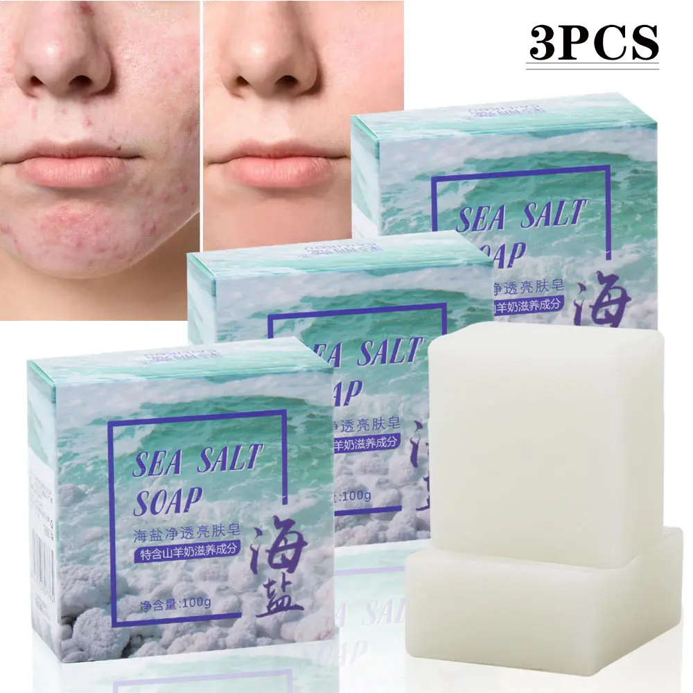 Hot Item Milk-Soap Soap-Base Face-Skin-Care Goat Sea-Salt Acne Handmade Pimple Removal Pores Moisturizing EN1kl9KLN