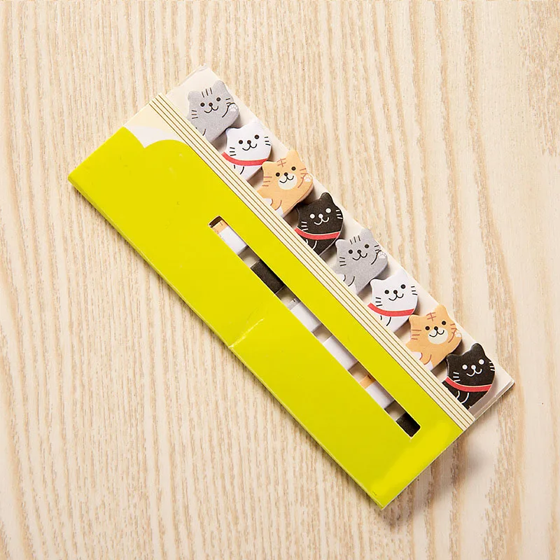 Doodle cat Kawaii памятки закладки для блокнота креативные милые животные Стикеры-закладки выложили его канцелярские принадлежности Школьные принадлежности бумажные наклейки - Цвет: Doodle cat