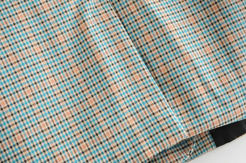 VOGUEIN новая женская мода контактный цвет плед печати галстук длинный рукав Блейзер костюм верхняя одежда оптом