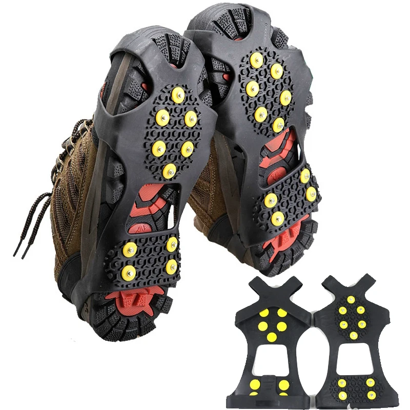 Pair Ice Snow Climbing Antiskid Crampons Walking Boot Shoe Cover Spike Cleats JO 
