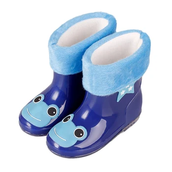 

Anti-skid Plus Velvet Kids Rain Boots Shoes For Girl Boy Infant Baby Boots Rubber Baby Shoes