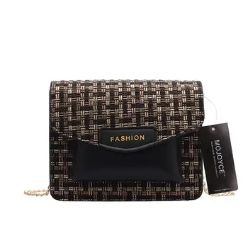 

Fashion Woolen Leather Messenger Bags Women Chain Shoulder Handbag Purse Shoulder Bags Women's Crossbody Messenger bag