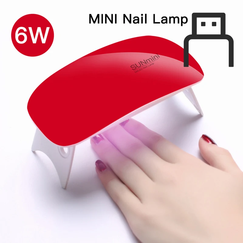 6W USB Инструмент для ногтей 24 Вт УФ светодиодная лампа для сушки ногтей для всех типов гель USB красный/зеленый/синий 12 светодиодов УФ-лампы для ногтей машина заживляющая лампа с таймером, 30 s/60/99 s - Цвет: 6W USB