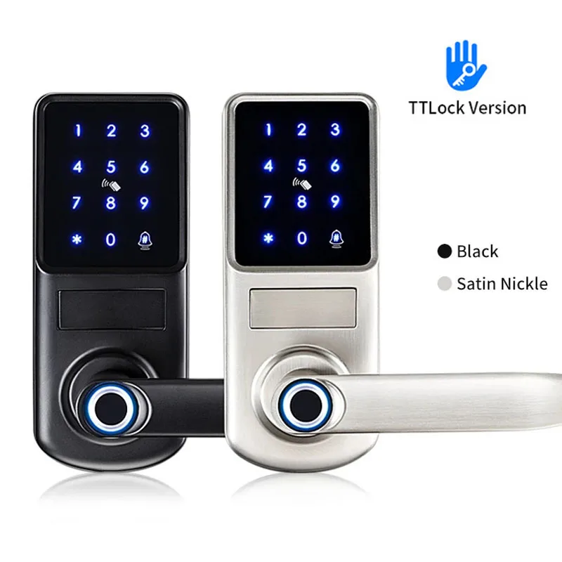

Встроенный дверной смарт-замок TTLOCK со сканером отпечатков пальцев, с приложением, парольной картой, разблокировка, домашний дверной замок