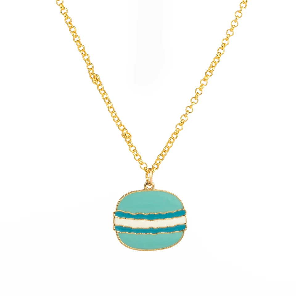Macaron-1 Женщины Ожерелье Мультфильм Фруктовые Цветы Кошка Морская Звезда Колье Ожерелья Подвески Для Девочек Дети Морковь Кокосовый лист Макарон Цветок солнца Ромашка Золотая цепочка Ожерелье Ювелирные изделия Подарки - Окраска металла: Macaron-1