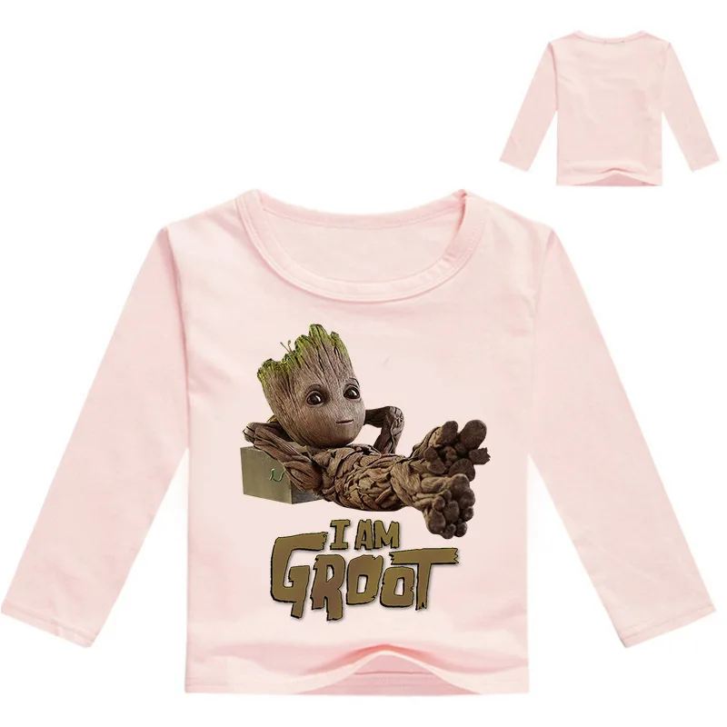 Г., одежда футболки с принтом «I'm Groot», летние футболки одежда для детей футболки с длинными рукавами, топ, костюм футболки для мальчиков и девочек топы для девочек