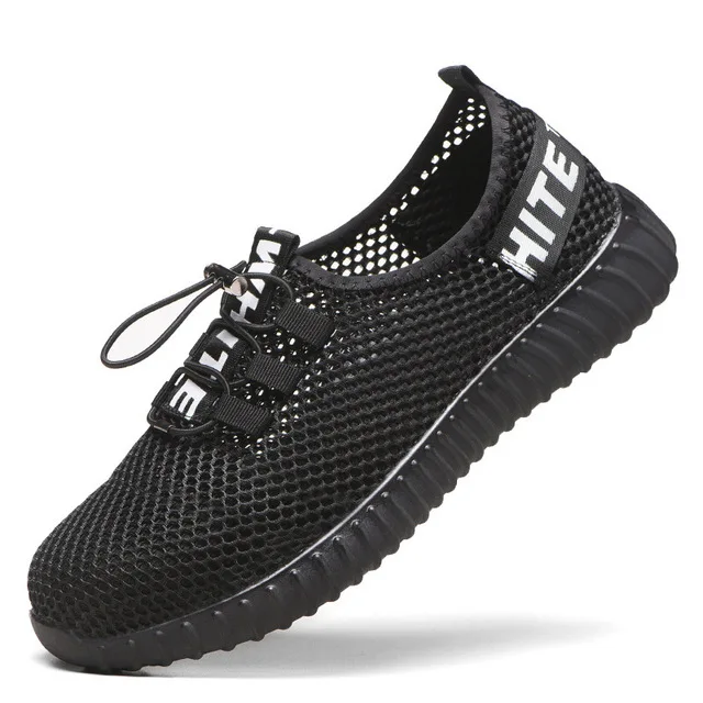 Breathable Safety Shoes Autumn Men's Lightweight Steel Head Safety Work Boots Site Anti-piercing Protective Shoes Sneakers - Цвет: Черный
