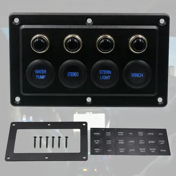 

12-24V RV Auto Yacht Cab Single Touch Panel 4 Position Illuminated Switch
