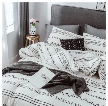 

Brief Printed Duvet Cover Pillow Case No Bed Sheet 2/3pcs Pure Cotton Bedding Set Modern Double Sided Bedding Linens For Home