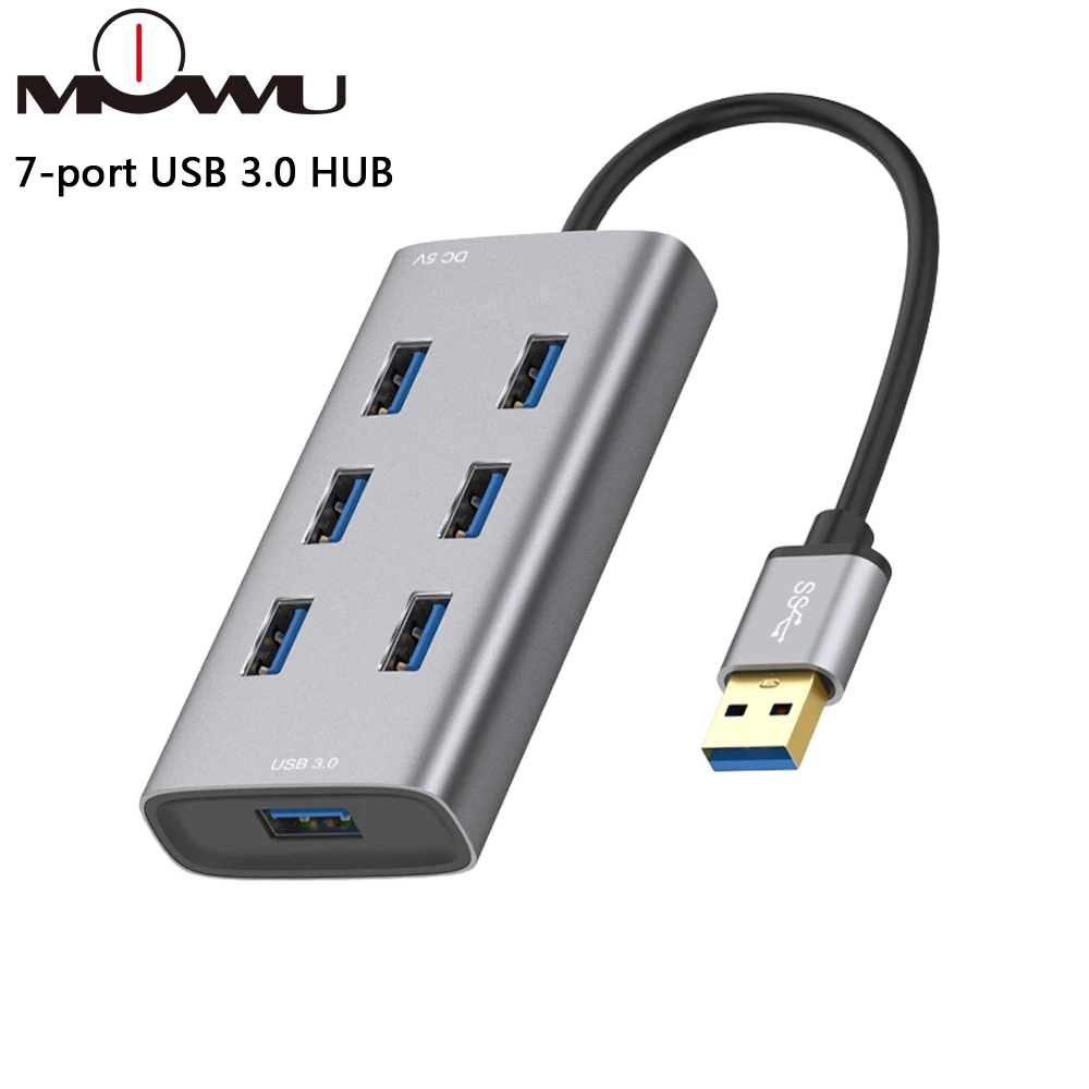 USB 3,0 концентратор с держателем для телефона 7 портов usb-хаб USB разветвитель адаптер питания для iMac компьютер Ноутбук аксессуары концентратор USB 3,0