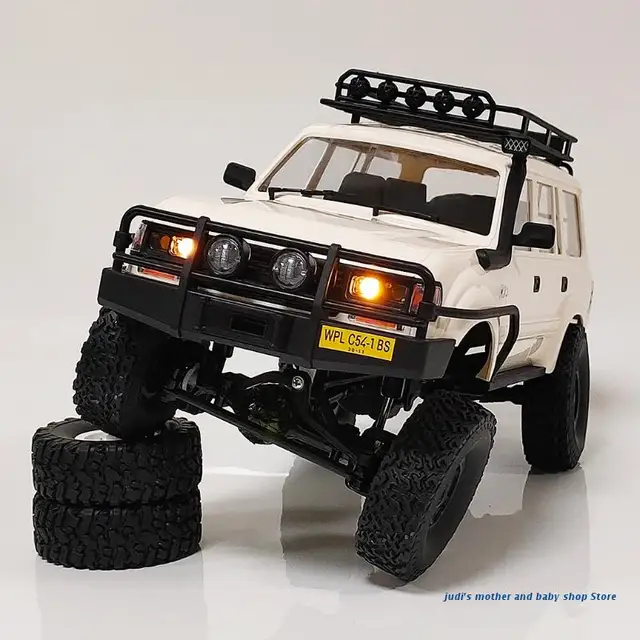 Children Full Scale Four-wheel Drive Classic Land Cruiser RC Crawler Car Model Toy DIY Assembly Parts 4WD Remote Control Truck 1