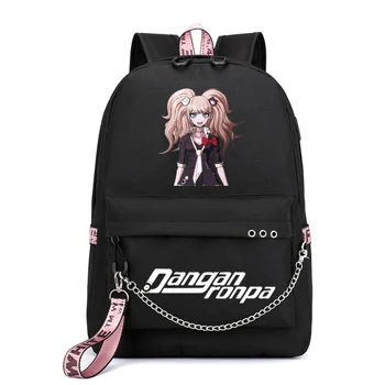 

BPZMD Anime Danganronpa Backpack USB Port monokuma School Bag Bear Pattern Student Teenagers School Book travel Laptop Mochilas