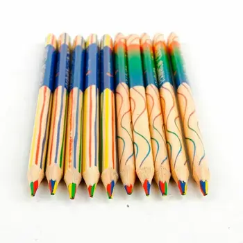 

10Pcs/Set Wooden Colored Pencil Wood Rainbow Children School Graffiti Drawing Painting Set Multicolor Refill Pencils Art Tools
