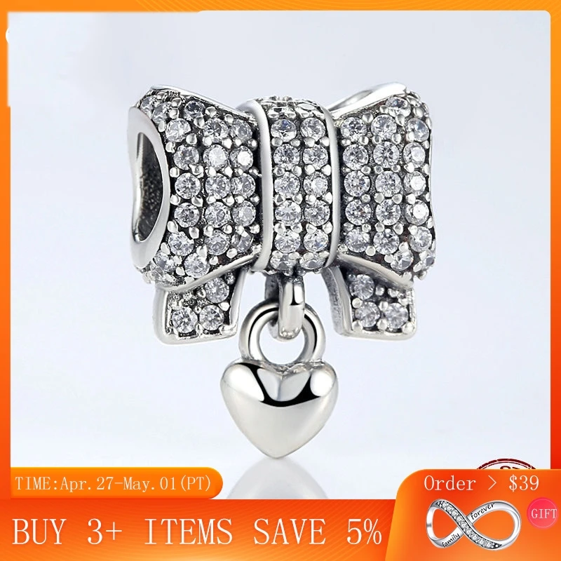 Браслет CodeMonkey с бантиком из настоящего серебра цирконием оригинальный дизайн