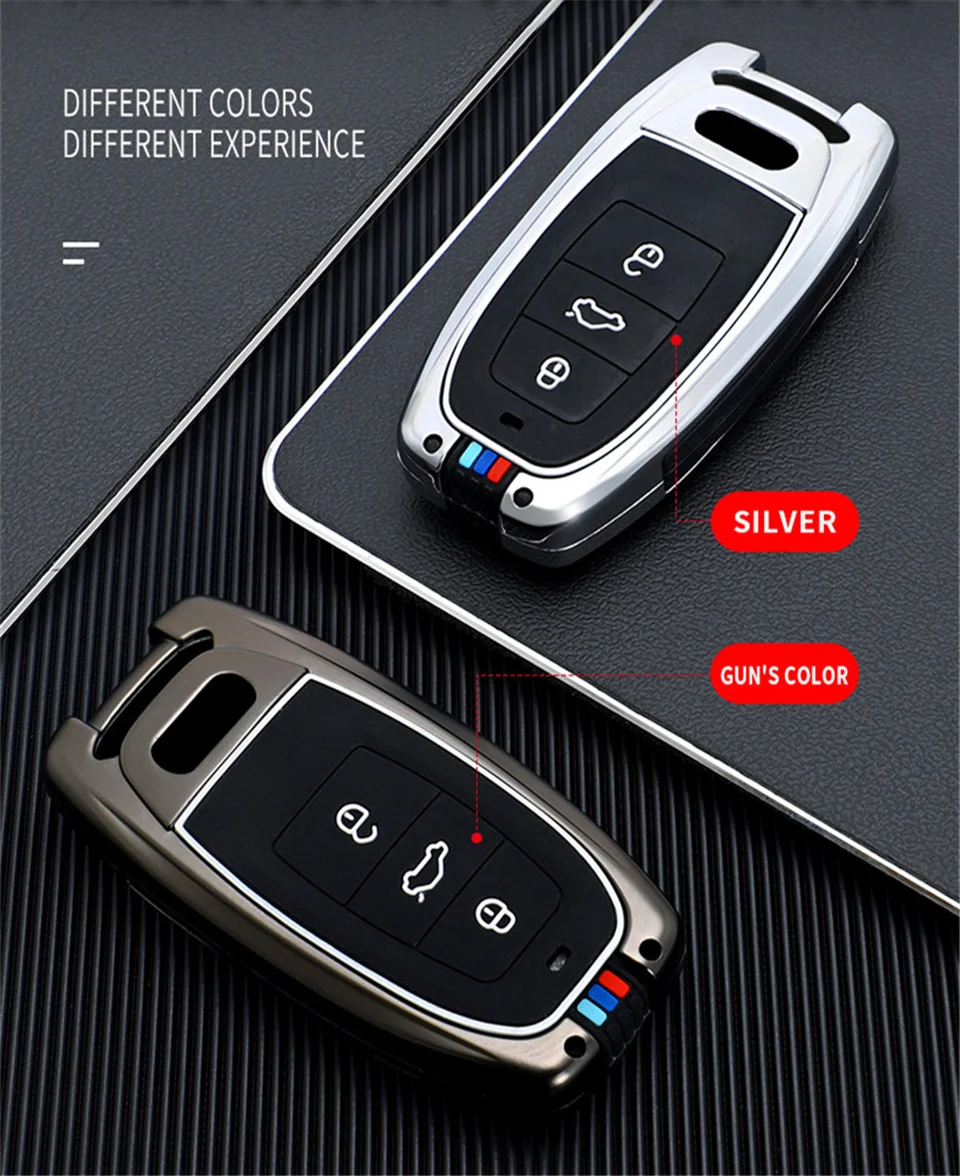 Cover per chiave/telecomando per Audi A1 A3 A4 A5 A6 A7 A8 Quattro Q3 Q5 Q7 2009-2015 proteggi Set accessori portachiavi - H9ff7a4ab0a92481087fe7e6744ff66ddc