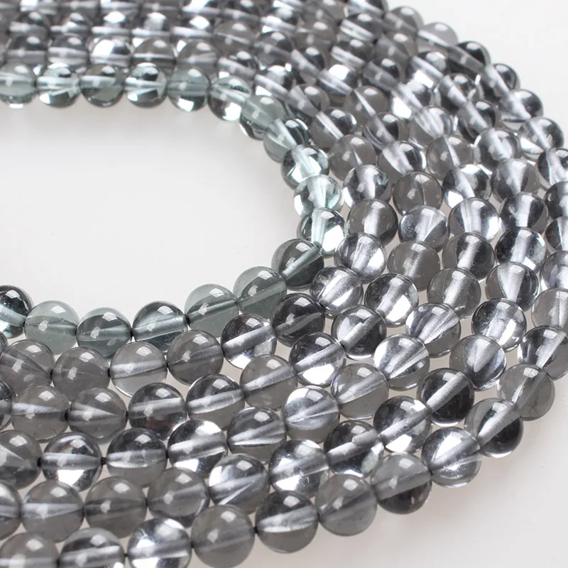 

Gray Glistening Austria Crystal Glitter MoonStone Round Loose Beads 6 8 10 12mm For Bracelets Necklace Diy Jewelry Making