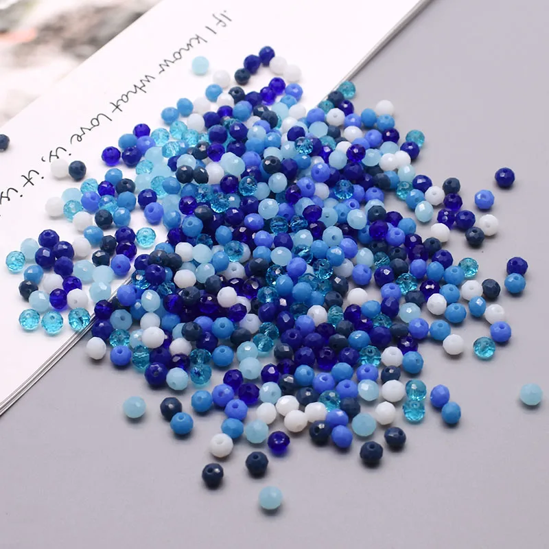 Crystal Glass Beads Mixed Color 4mm Crystal Glass Beads Rondell Faceted Glass Beads Loose Spacer for Jewelry Making DIY Bracelet crystal glass beads
