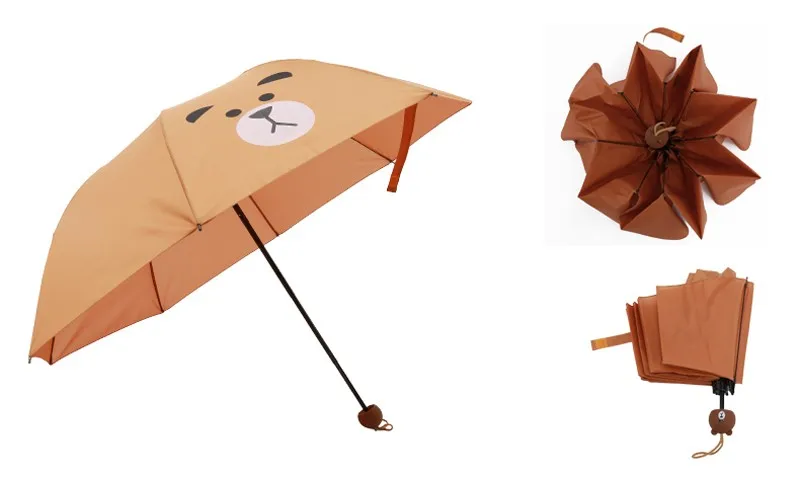 Creative Cute Cartoon Bear Rabbit Totoro Villain Children Umbrella 3 Folding Pongee Windproof Rain Umbrella For Kids15