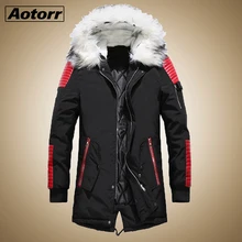 Зимние толстые мужские парки с большими карманами, ветрозащитное теплое пальто с меховым воротником и капюшоном, куртки Аляски, толстая мужская зимняя куртка, модная верхняя одежда