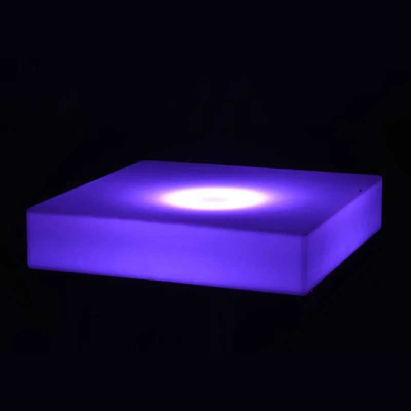 Rechargeable LED Bar Table, PE Material Square Tray, LED Furniture, Party,SK-LF23, L60 * W60 * H13cm 1pc