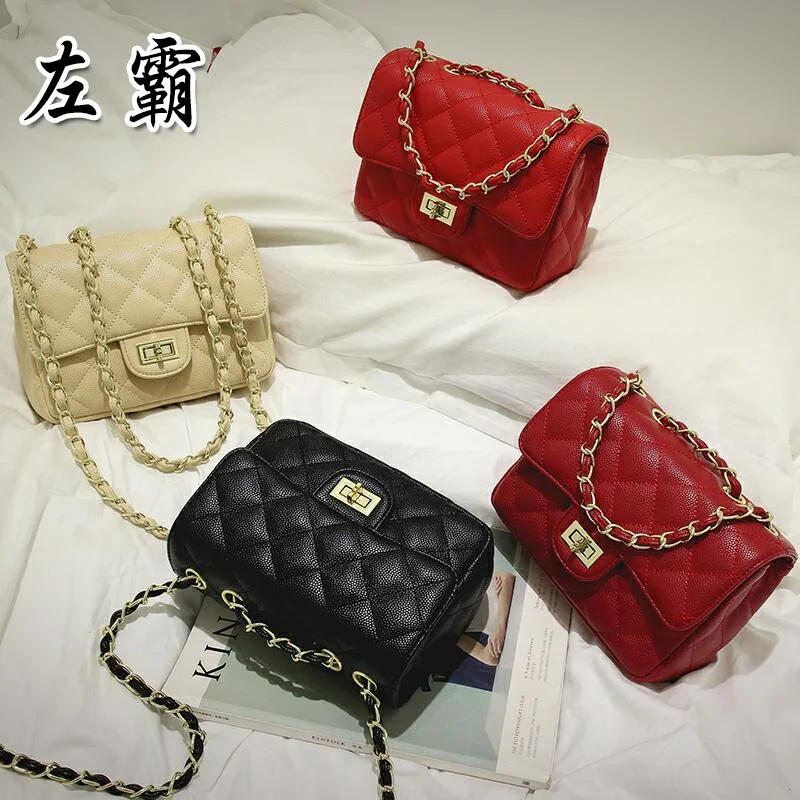 

Europe And America Classic Rhombus Chain Bag Caviar Pattern WOMEN'S Bag Autumn And Winter New Style Cool GIRL'S Shoulder Bag