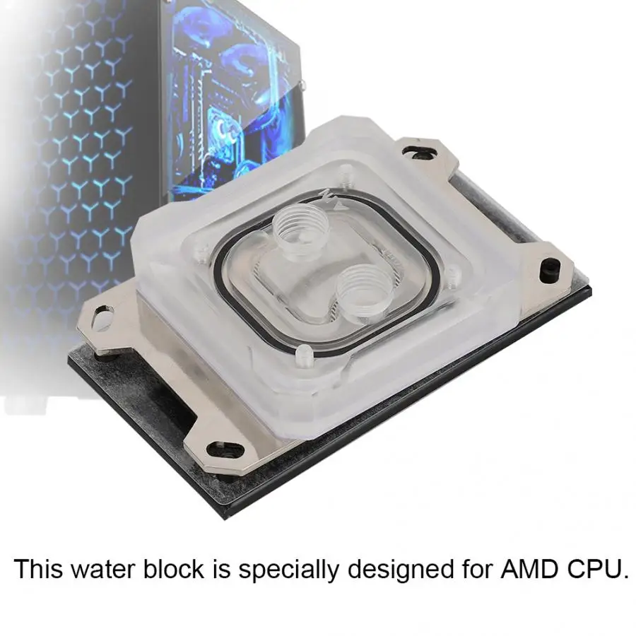 Для AMD-PK5E компьютера PC cpu водяное охлаждение блок головка с 3 мм медная пластина основания cpu водоблок