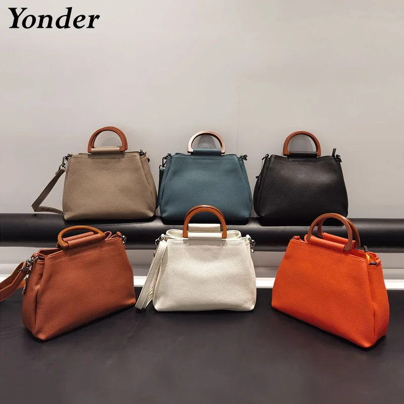 Trendy Large Real Cow Leather Tote Shoulder Bag Ladies Genuine Leather Women's Handbag Shoulder Bags for Women 2022 Black Red