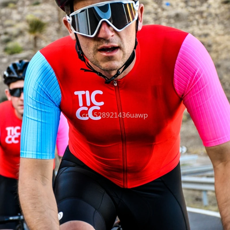 

Team cambridge cycling jersey 2019 This Men's ticc clothing Summer collision color short sleeve cycle shirt Quick dry bike wear