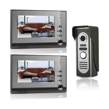 

Visual Intercom Doorbell 7'' TFT LCD Wired Video Door Phone System Indoor Monitor 1000TVL Outdoor IR Camera Support Unlock