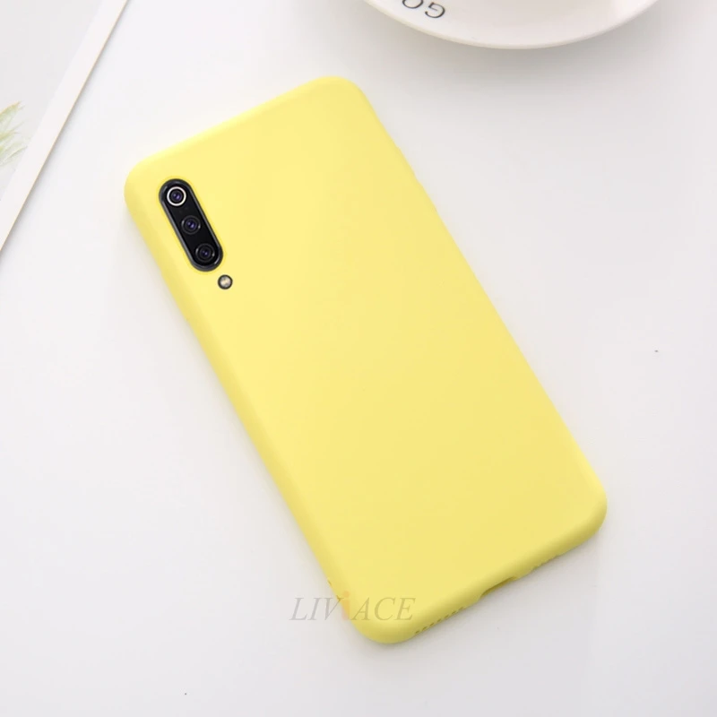 Yellow Жидкий силиконовый чехол для телефона для xiaomi mi 9 se lite pro a3 xio mi мягкий чехол-накладка для xiaomi mi 9 9se xiaomi 9 fundas - Цвет: Yellow