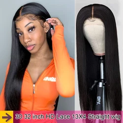 30 32 inch HD Lace Frontal Wig 13x4 Lace Front Wig Human Hair For Women Bone Straight Transparent Lace Human Hair Wigs Misney