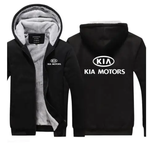 Осенне-зимняя мужская толстовка с капюшоном, теплая толстовка KIA Motors, рекламная куртка, утепленные пальто на молнии, флисовая одежда