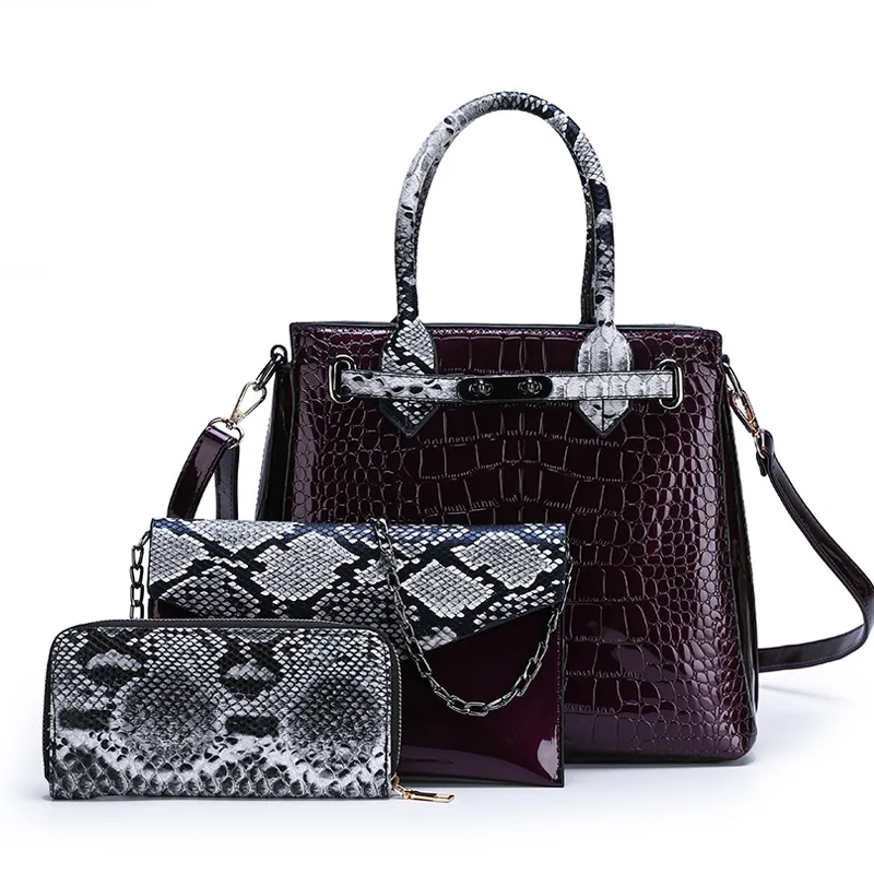 

Europe And America WOMEN'S Fashion Handbag 2019 Summer New Style Crocodile Pattern WOMEN'S Shoulder Bag Soft Leather Shoulder Ba