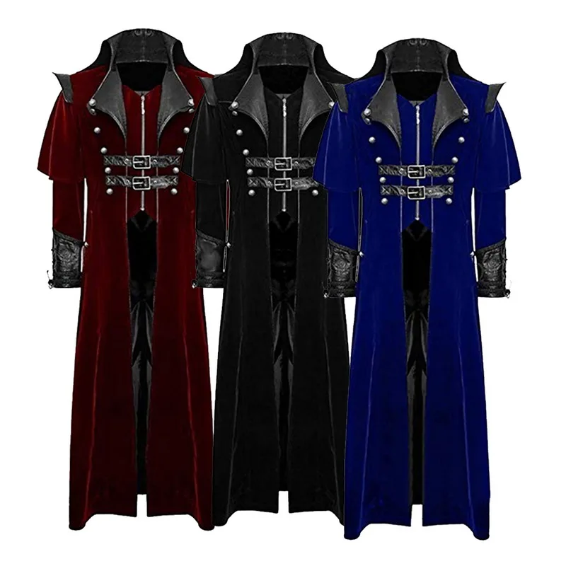 Дизайн, мужское Ретро готическое пальто, ветровка, фрак, Ретро стиль, стимпанк, длинное пальто для мужчин, Королевский стиль, вампир, косплей, костюм