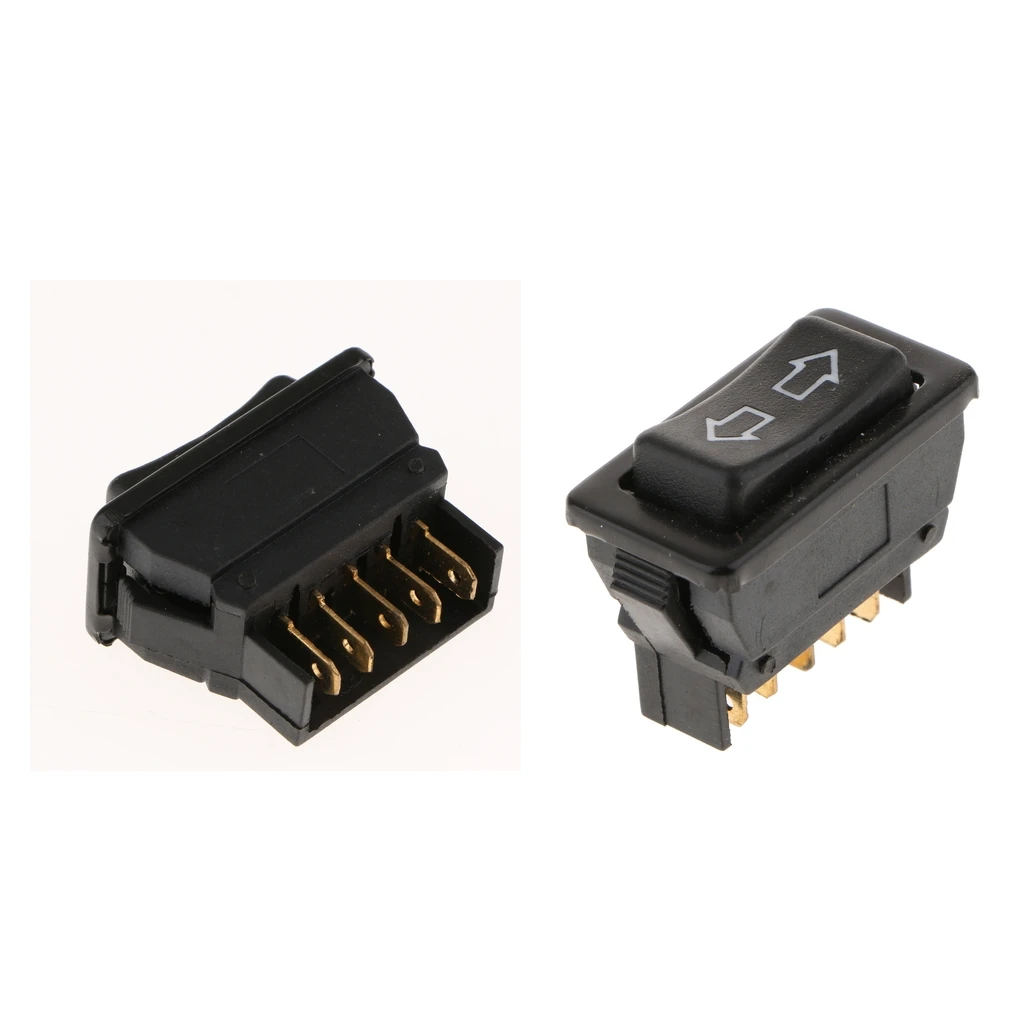 2pc Universal Black 5 Pins Power Window Door Electric Switch Control for Car