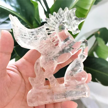 

Hand Carved Amazing Natural Clear Quartz Crystal Fly Unicorn ZJP
