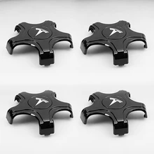 4Pcs Car Carbon Fiber Wheel Center ABS Hub Cap Cover Protection Rim Cap for Tesla Model 3 Styling