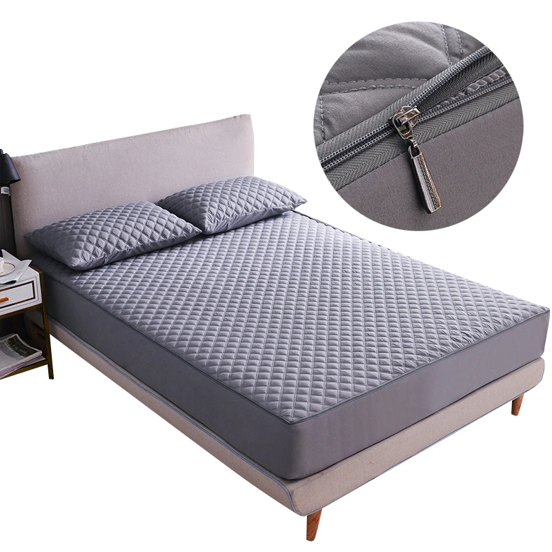 Six sided Protective Zipper Jacquard Mattress Protector Deep Pocket Matress Cover Machine Washable Mattress Pad Folding