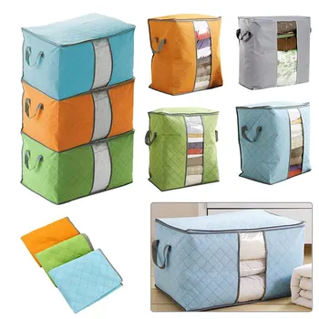 

Folding Storage Box Dirty Clothes Collecting Case Non Woven Fabric With Zipper Moisture-proof Toys Quilt Storage Box