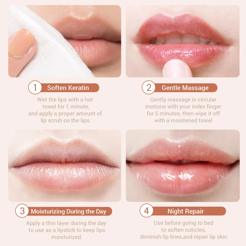 5ml Moisturize Lip Scrub Exfoliating Lip Treatment Remove Dead Skin Fading Lines Wrinkles Smooth Nourish Skin CareTSLM1