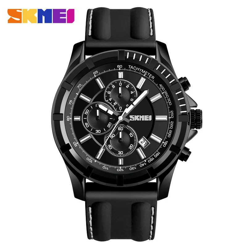 

Skmei 1352 Men Business Casual Quartz Watch Multi-functional Waterproof Three Dribbling Calendar Watch