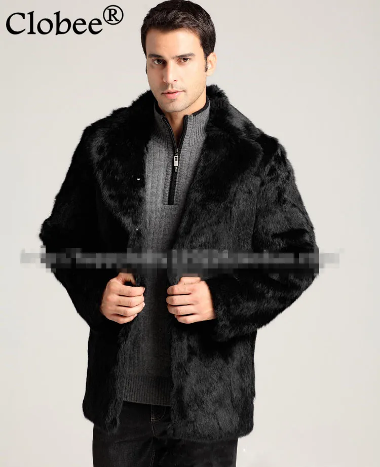 Jaqueta De Couro Masculina зимняя мужская верхняя одежда из искусственного меха норки бизнес Лисий меховой для шеи Плюс Размер Длинная кожаная куртка XXXL X641