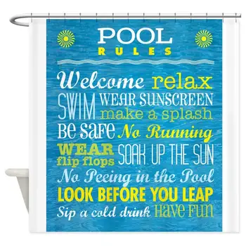 

Rules for The Pool Shower Curtain Decorative Fabric Shower Curtain (69"x70")