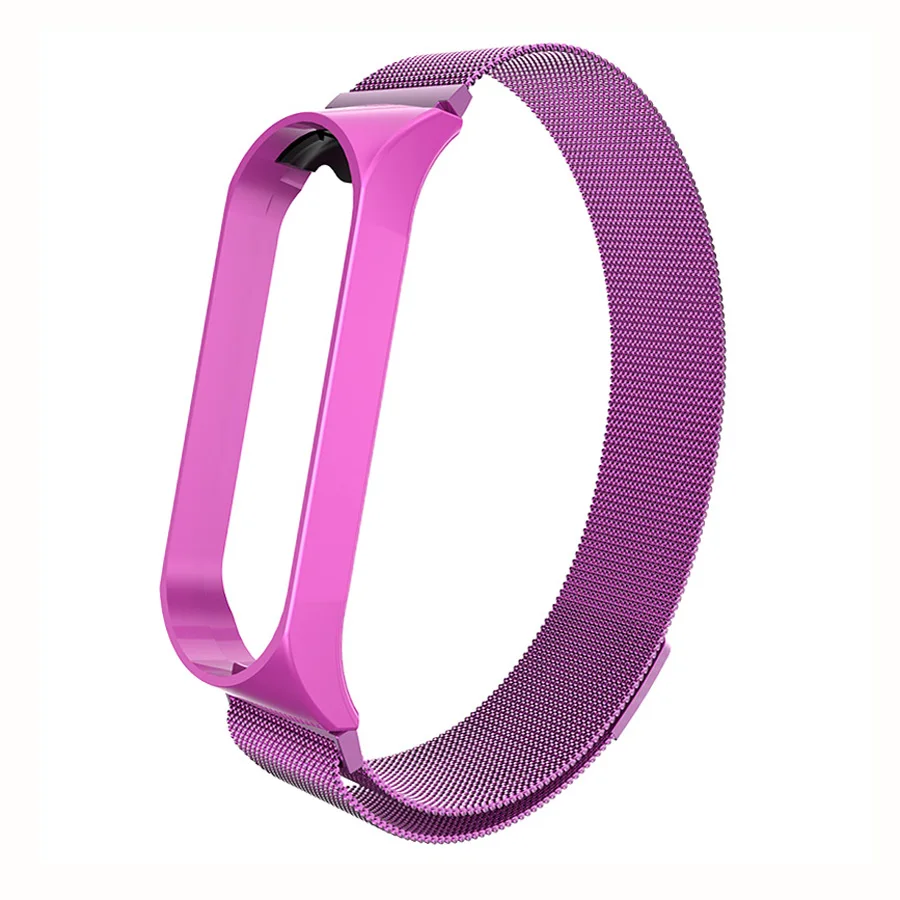 Ремешок для mi Band 4 3 металлический браслет из нержавеющей стали для Xiaomi mi Band 4 3 ремешок для mi band 4 3 магнитная пряжка 10 цветов - Цвет: aa646a9