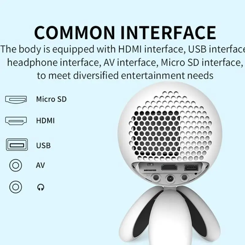 YG220 Мини милый проектор 480x272 пикселей 1080P HDMI USB видео плеер проектор