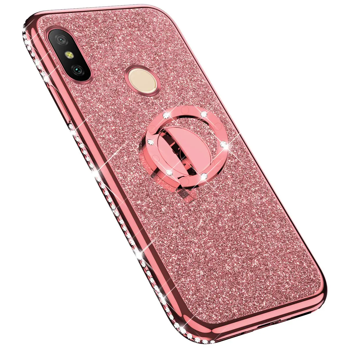 Rhinestone Finger Ring чехол для Xiaomi Mi A2 A3 9T 9 SE 8 Lite Play REDMI 6 Pro 7A 6A 5 Plus K20 Note 7 5 Алмазная Блестящая крышка