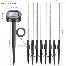 8 шт. Ламповый Солнечный светильник для сада Открытый Солнечный цвет меняющие огни рампы 3 режима для сада патио задний путь