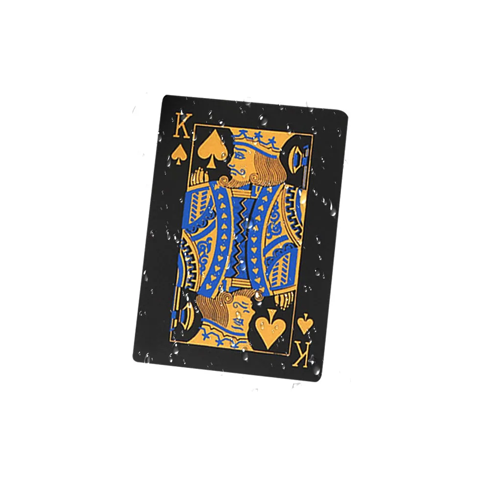 Качественный водонепроницаемый ПВХ пластиковый набор игральных карт тренд палубный покер классический магический трюк инструмент чистый черный волшебный ящик-упакован 6,3x8,9